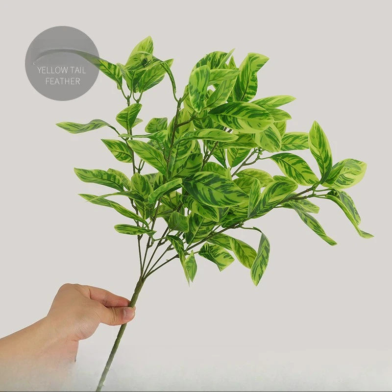 plantes artificielles feuilles variées vert rouge blanc modernes décoration intérieure 32cm 46cm 10 pièces
