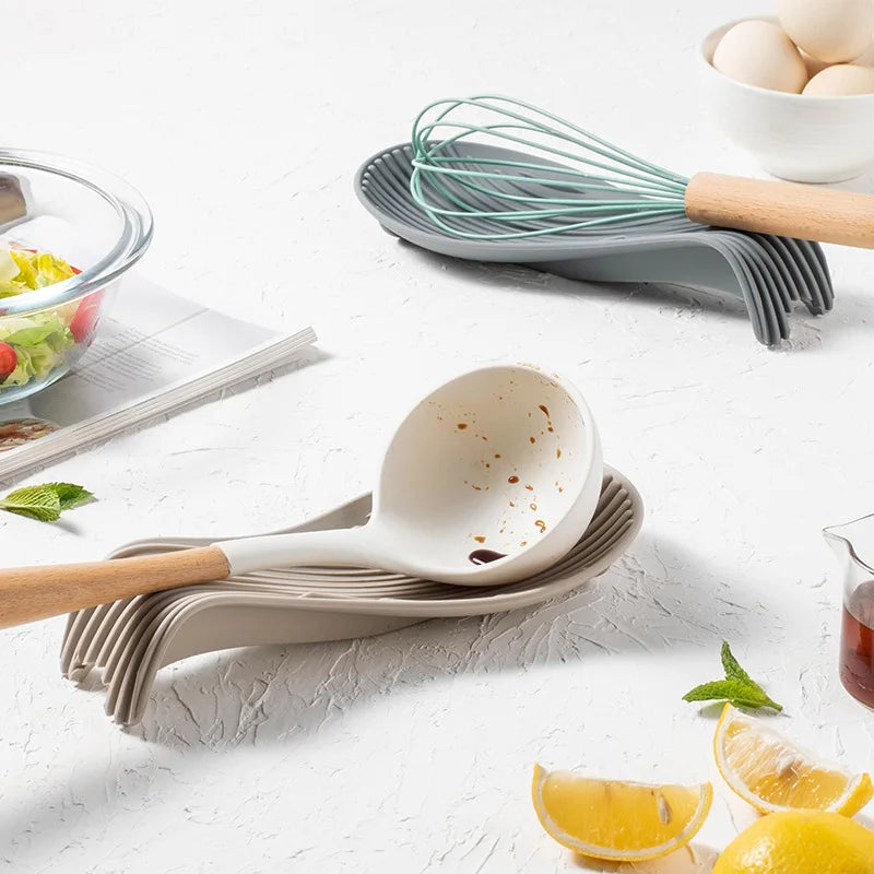 Repose-cuillère en silicone bourgogne résistant à la chaleur