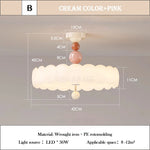 lampe suspendue rose clair nuage texture minimaliste vis fixation base abatjour ampoule led chambre