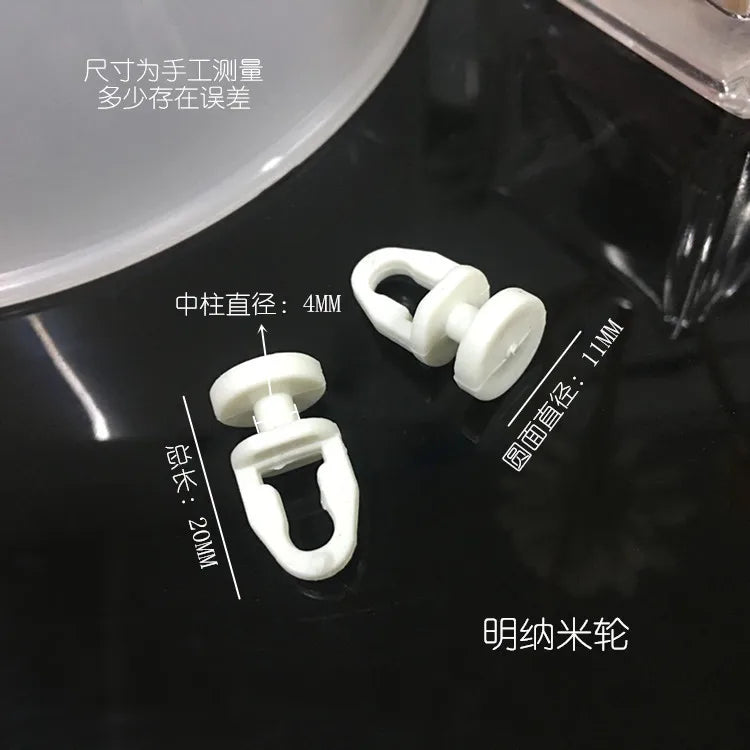 nano roues blancs opaques rideaux minimaliste accessoires fixation plastique