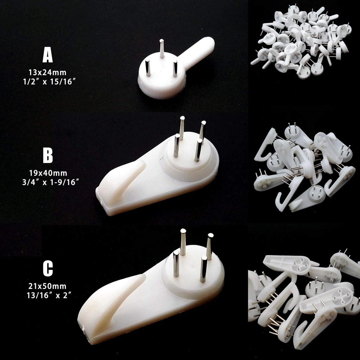 cintres blancs plats modernes tableaux 19x40mm 21x50mm 13x24mm 12pc invisible fixations