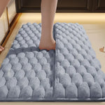 tapis bain microfibre antidérapant absorption eau doux moderne blanc beige gris
