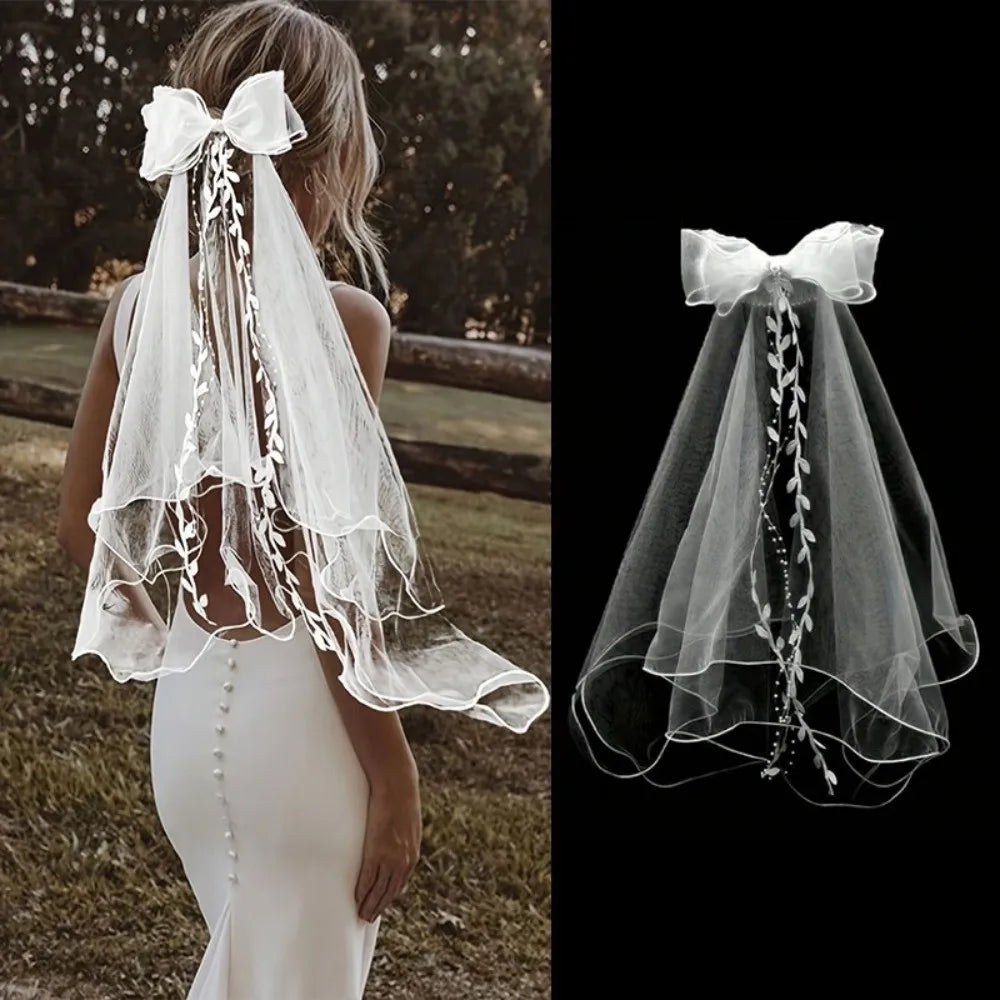 voile mariée blanc dentelle rubans classique romantique bride tulle gaze headpiece
