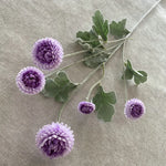 décoration intérieure bouquet artificiel fleurs chrysanthèmes feuilles vertes moderne or rose violet