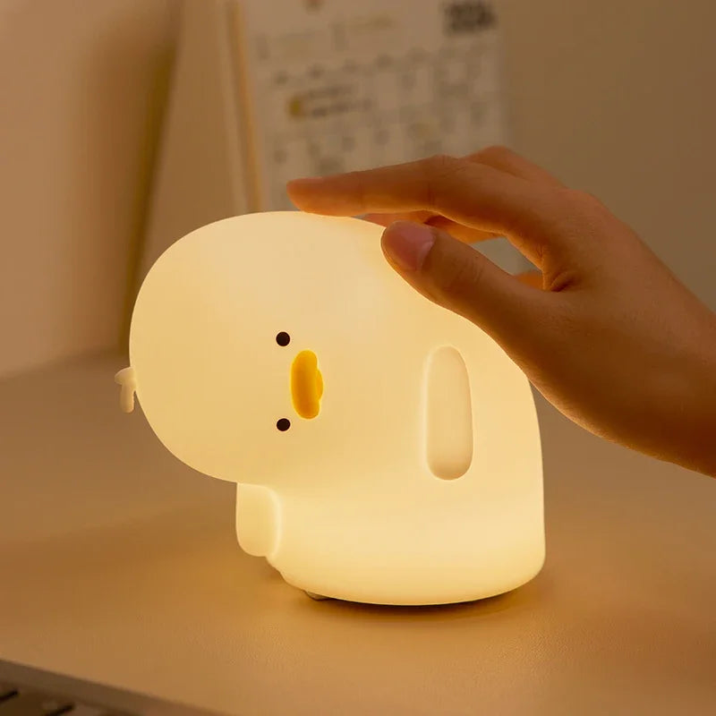 veilleuse led rechargeable canard mignon blanc jaune lampes enfants chambre coucher cadeau anniversaire