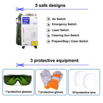 machine nettoyage laser industrielle écran tactile roulettes protections diverse langues