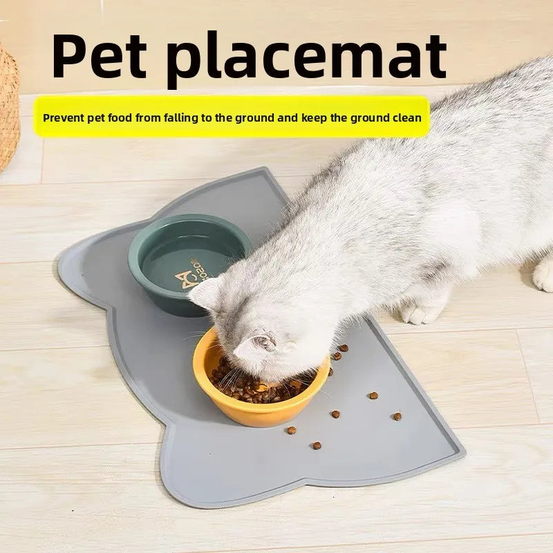tapis silicone anti déversement chat chien moderne bols animaux transparents grande taille
