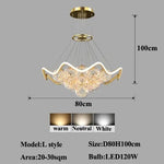 lustres led modernes or transparents sphères ondulees contemporains chambre salon
