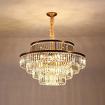 lustre classique doré cristal led 4000k 3000k 6000k transparent salon chambre