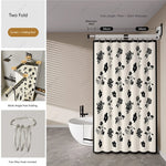 rideau douche pliable gris fixé ventouse respectueux l'environnement moderne joint beam