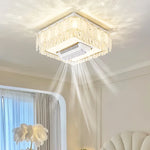 plafonnier led blanc doré cristaux floraux élégant télécommande contemporain lumière salon chambre