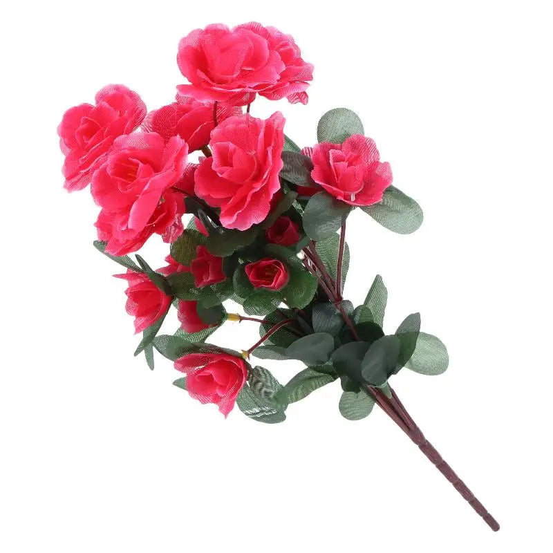 décoration intérieure bouquet artificiel rose rouge jaune moderne feuilles vertes