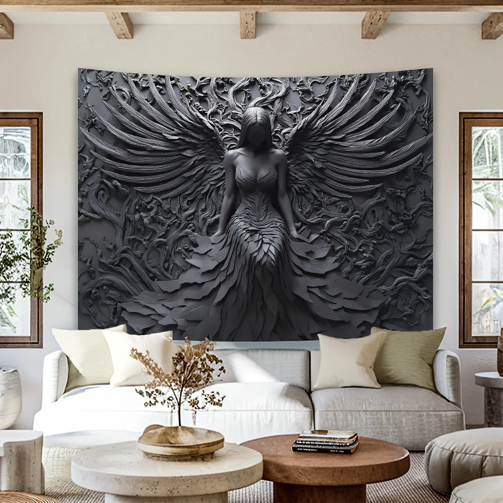 sculpture murale relief gris art contemporain détails floraux décoration intérieure moderne grande taille