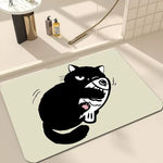 tapis sol décoratif chat dessin animé bienvenue intérieur salon chambre moderne anti dérapant polyester