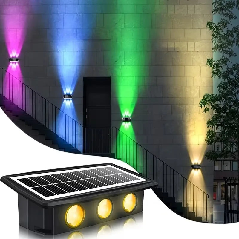 applique murale solaire led rgb lumière chaude moderne noire blanche jaune rouge verte bleue