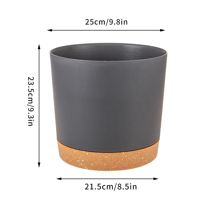 Pots fleurs modernes bacs pépinière bord cuir naturel vert clair blanc gris absorbant minimaliste