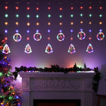 guirlande lumineuse noël multicolore flocons sapins père noël moderne télécommande led 100 ampoules 3m