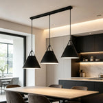 suspension conique moderne opaque alliage noir blanc salon chambre restaurant
