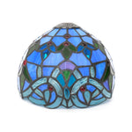 abat jour tiffany art nouveau bleu vert mosaïque floral 20cm 8inch