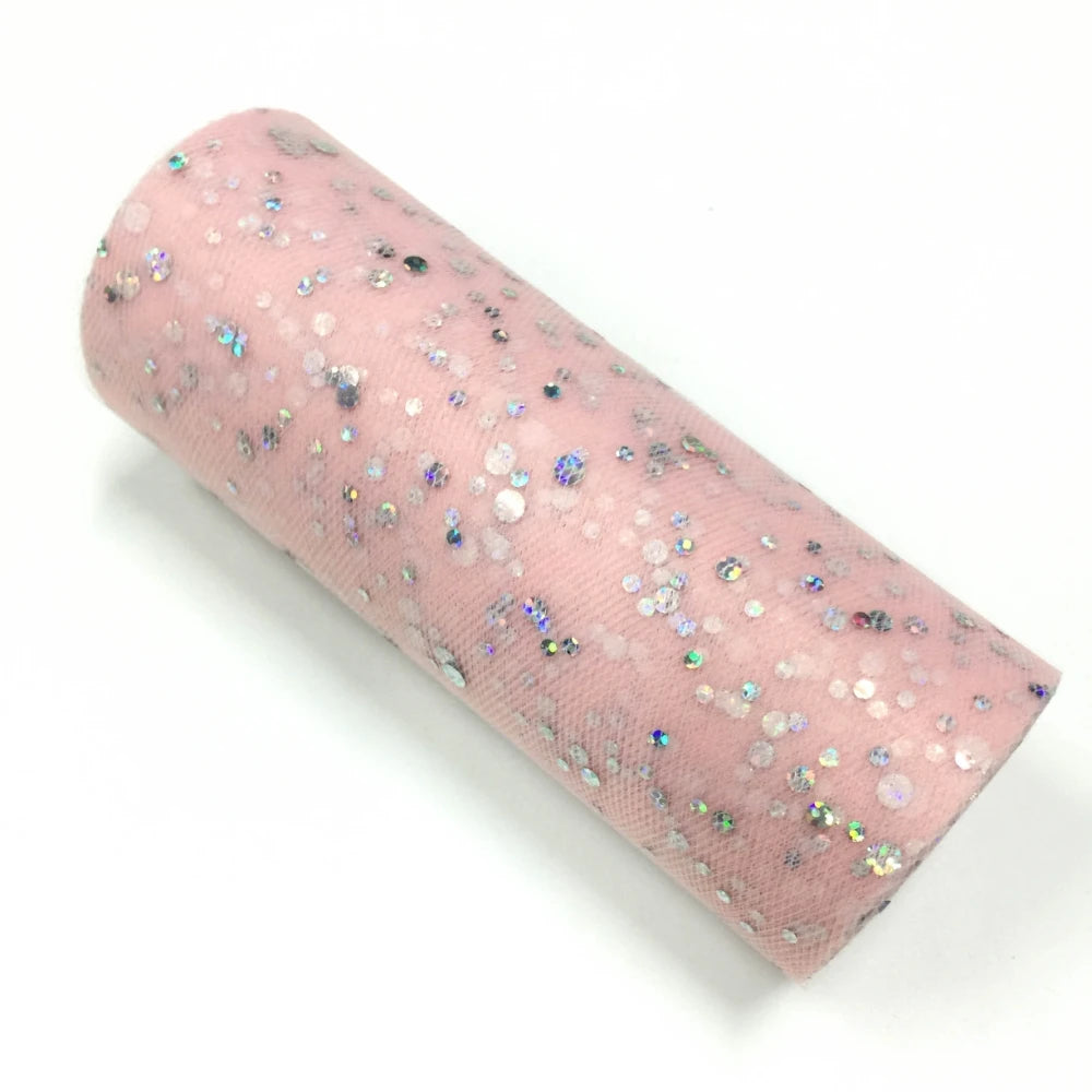 ruban tulle paillettes blanc jaune bleu rose violet rouge vert décoratif 25 yards 15cm