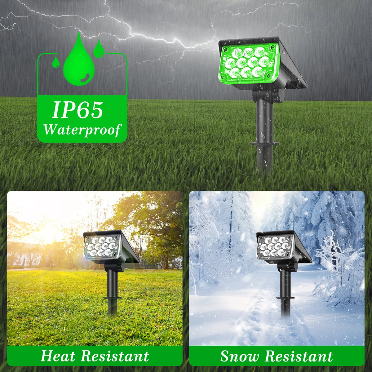 spots solaires noirs modernes led alignées jardin patio auto alimentés panneau solaire