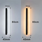 lampe murale led moderne noire frosted 40cm 60cm 80cm 100cm 120cm