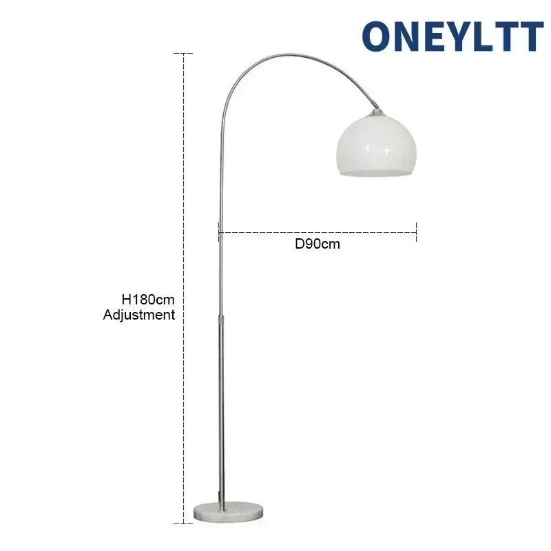 lampe sol moderne blanc orange abat jour céramique base marbre tige métal chromé