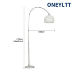 lampe sol moderne blanc orange abat jour céramique base marbre tige métal chromé