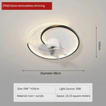 ventilateur moderne sphères blanches anneaux dorés télécommande lumière led salon luxe