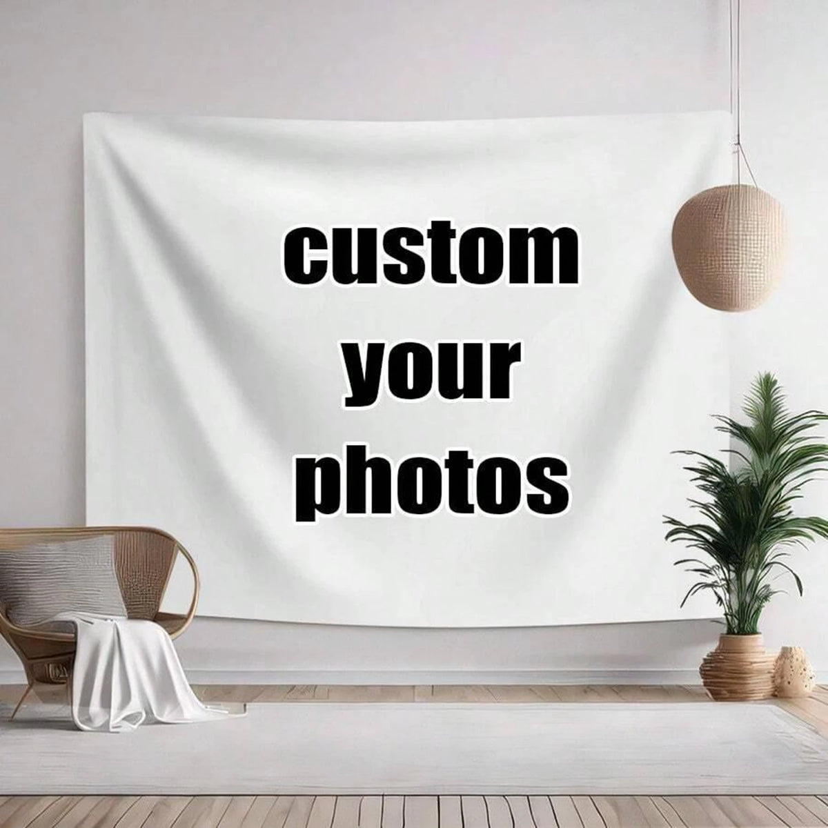 tapisserie personnalisable photo blanc moderne salon chambre décoration mur lavable machine