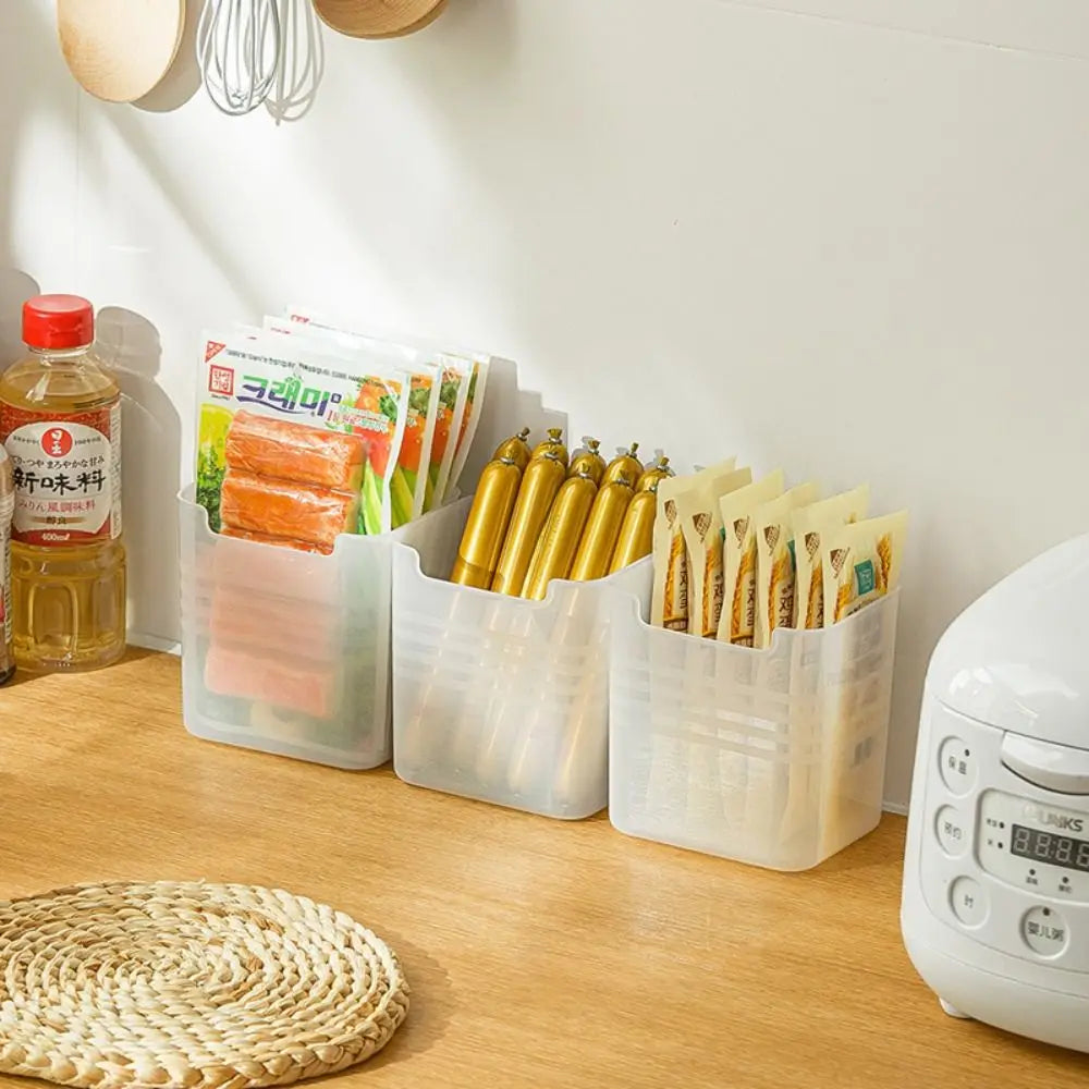 boîtes rangement transparentes modernes adhésives ridées réfrigérateur cuisine organisateur minimaliste