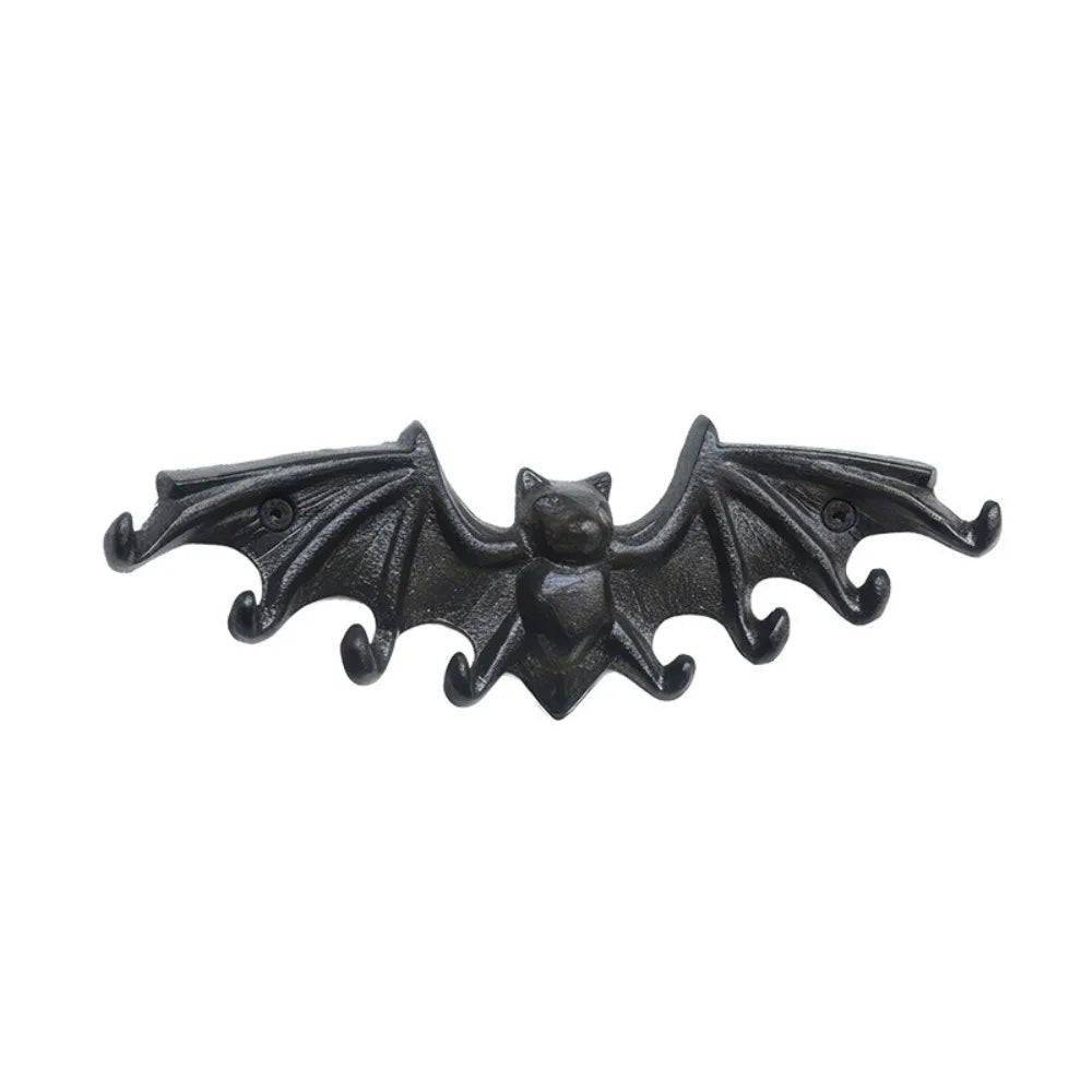 porte manteau crochets chauve souris noir métal vieilli fantaisie gothique rustique fixations murales accroches