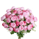 bouquet fleurs artificielles roses simples modernes blanc rose orange violet jaune bleu intérieur mariage