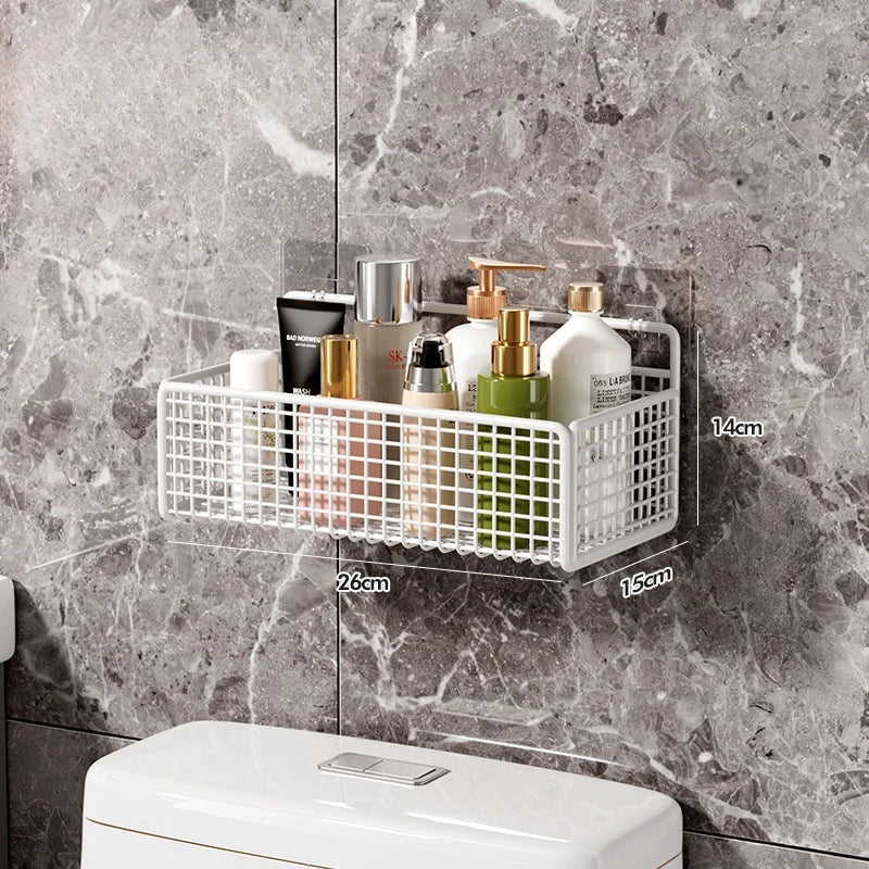 paniers rangement noir maille métallique adhésif moderne sans poinçon aluminium unique