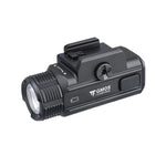 lampe tactique rechargeable 1050 lumens rail picatinny viseur laser noir aluminium