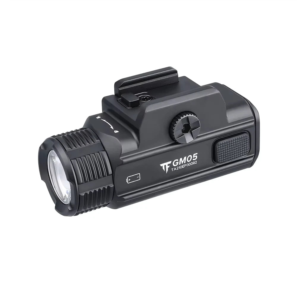 lampe tactique rechargeable 1050 lumens rail picatinny viseur laser noir aluminium