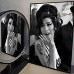 affiches aamy winehouse noir blanc cadres muraux decoration classique facile chambre college moderne pvc