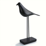 statue oiseau résine noir blanc minimaliste décoration intérieure animal compagnie moderne sculpture