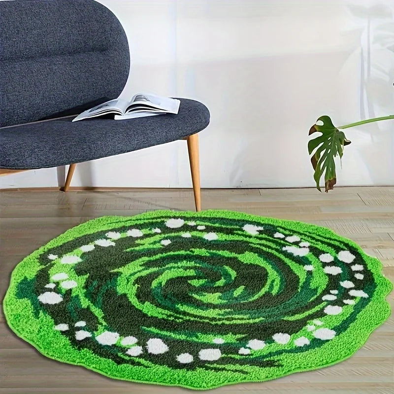 tapis vert moderne imperméable polyester spirale points intérieur salon chambre voyage