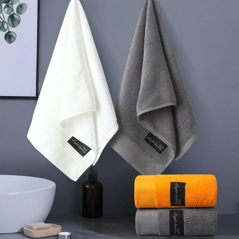 serviettes coton absorbantes rayées moderne orange blanc gris clips toilette durable qualité
