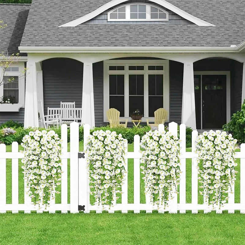 guirlande artificielle vigne blanche verte fleurs fines feuilles modernes extérieur accrochée 75cm decoration murale
