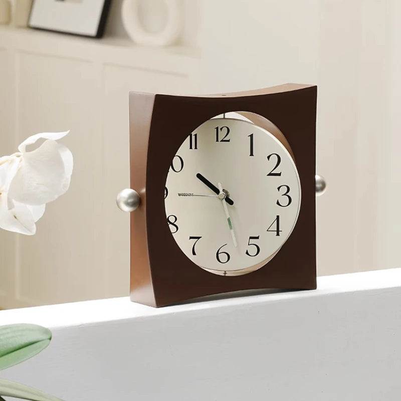 horloge table vintage aiguille bois noir marron salon chambre coucherDecorationSimple