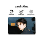 protection carte crédit personnalisée photos personne moderne opaque sans marques