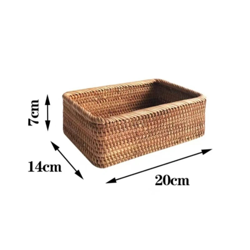 paniers rangement bambou tressé rustique bohème utilisation multiple plateau fruits decoration minimaliste