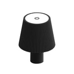 lampe moderne rechargeable interrupteur tactile noir blanc plissé abat jour led dimmable