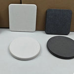coasters polyester blanc gris moderne antidérapants résistants chaleur textures granuleuses