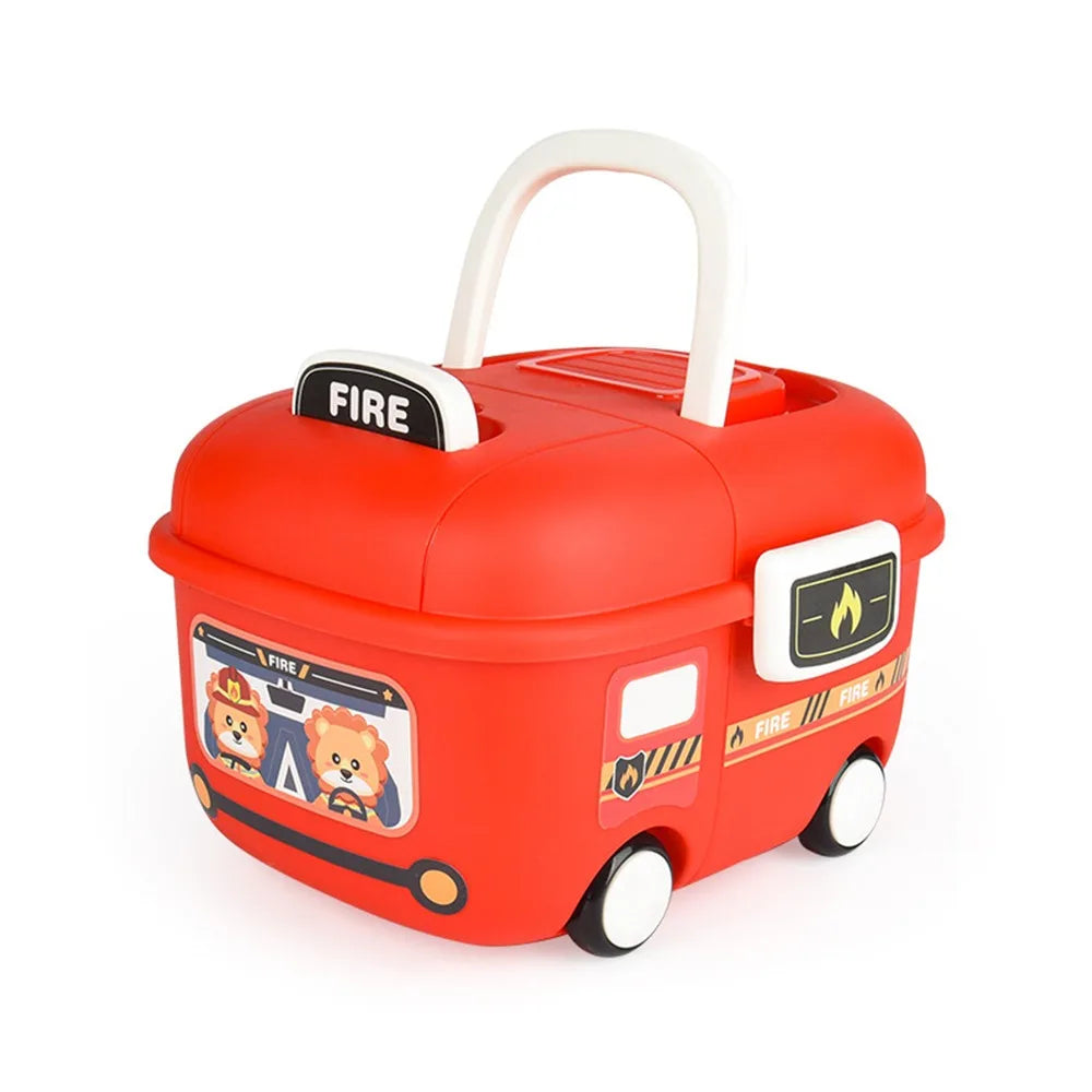 boîtes rangement réutilisables couleurs rose bleu rouge orange motif cartoon poignée amovible