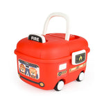 boîtes rangement réutilisables couleurs rose bleu rouge orange motif cartoon poignée amovible