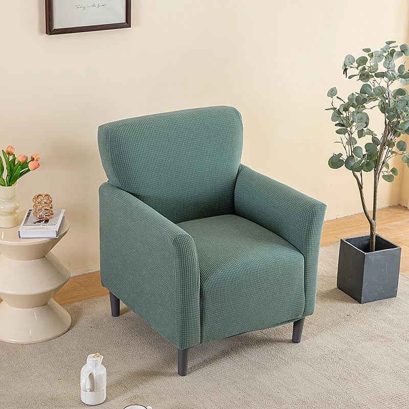 housse fauteuil vert moderne tissu jacquard polyester antidérapante imperméable intérieur extérieur