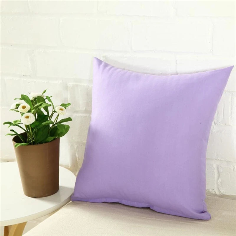 taies d'oreiller 40x40cm polyester couleur unie moderne maison salon chambre famille